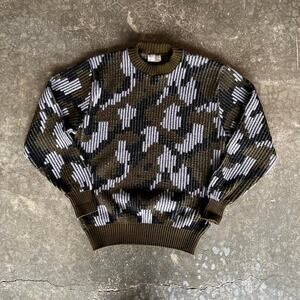 Vintage Abstract digital camo grandpa Sweater Knit
